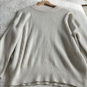H & MCozy Cream Ribbed Sweater